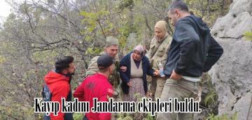 Kayıp kadını Jandarma ekipleri buldu.