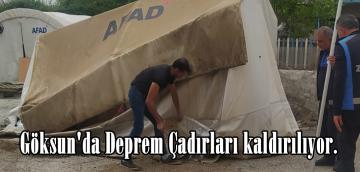 Göksun’da Deprem Çadırları kaldırılıyor.