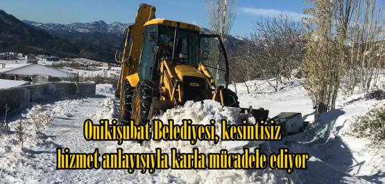 Onikişubat Belediyesi, kesintisiz hizmet anlayışıyla karla mücadele ediyor.