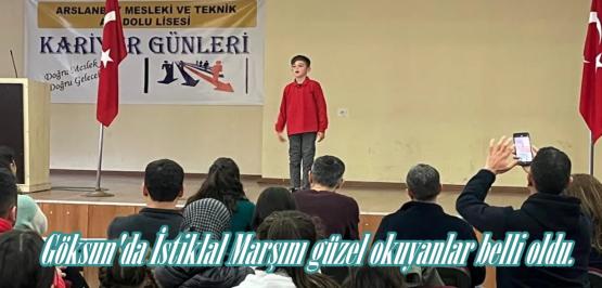 Göksun’da İstiklal Marşını güzel okuyanlar belli oldu.